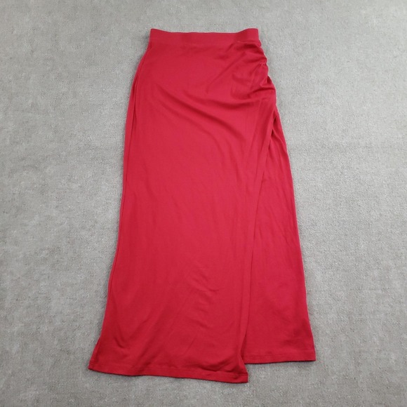 Peruvian Connection Dresses & Skirts - Peruvian Connection Skirt Womens‎ Small Red Pima Cotton Maxi Wrap Stretch